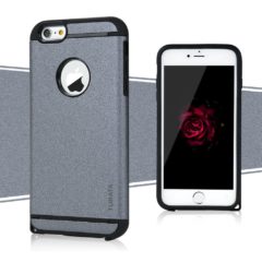 Phone 6/6s Case – TURATA 2 In 1 Heavy Duty Dual Layer Scratch Resistant Shock Absorption Frosted Hard TPU Protective Cover Tough Bumper with Dust Plug Design for iPhone 6/6s (4.7 Inch) – Gray