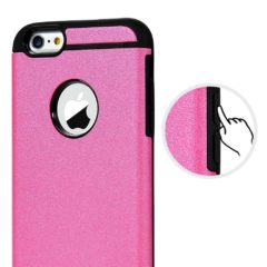 iPhone 6/6s Case – TURATA 2 In 1 Heavy Duty Dual Layer Scratch Resistant Shock Absorption Frosted Hard TPU Protective Cover Tough Bumper with Dust Plug Design for iPhone 6/6s (4.7 Inch) – Hot Pink