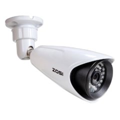 ZOSI 1/3″ CCTV Bullet Security Camera 1000TVL High Resolution Day Night Vision Weatherproof Surveillance Cameras- 36PCS Infrared LEDs, 100ft(30m) IR Distance, Aluminum Metal Housing white