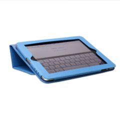 SAVEICON Baby Blue PU Folio Leather Case Cover with Built-in Stand for Apple iPad 1 1st Generation