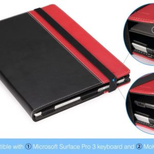 MoKo Microsoft Surface Pro 3 Case – Slim Folding Cover Case for Microsoft Surface Pro 3 12 Inch Tablet, BLACK & RED
